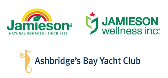 Group of Logos: Jamieson Vitamins, Jamieson Wellness, and Ashbridge's Bay Yacht Club