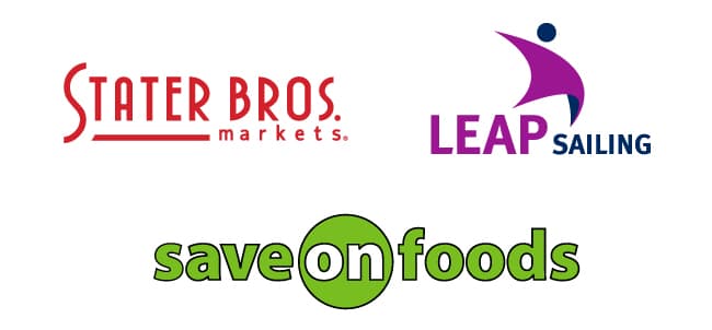 Group of Logos: Stater Bros., Leap Sailing, Save-On-Foods