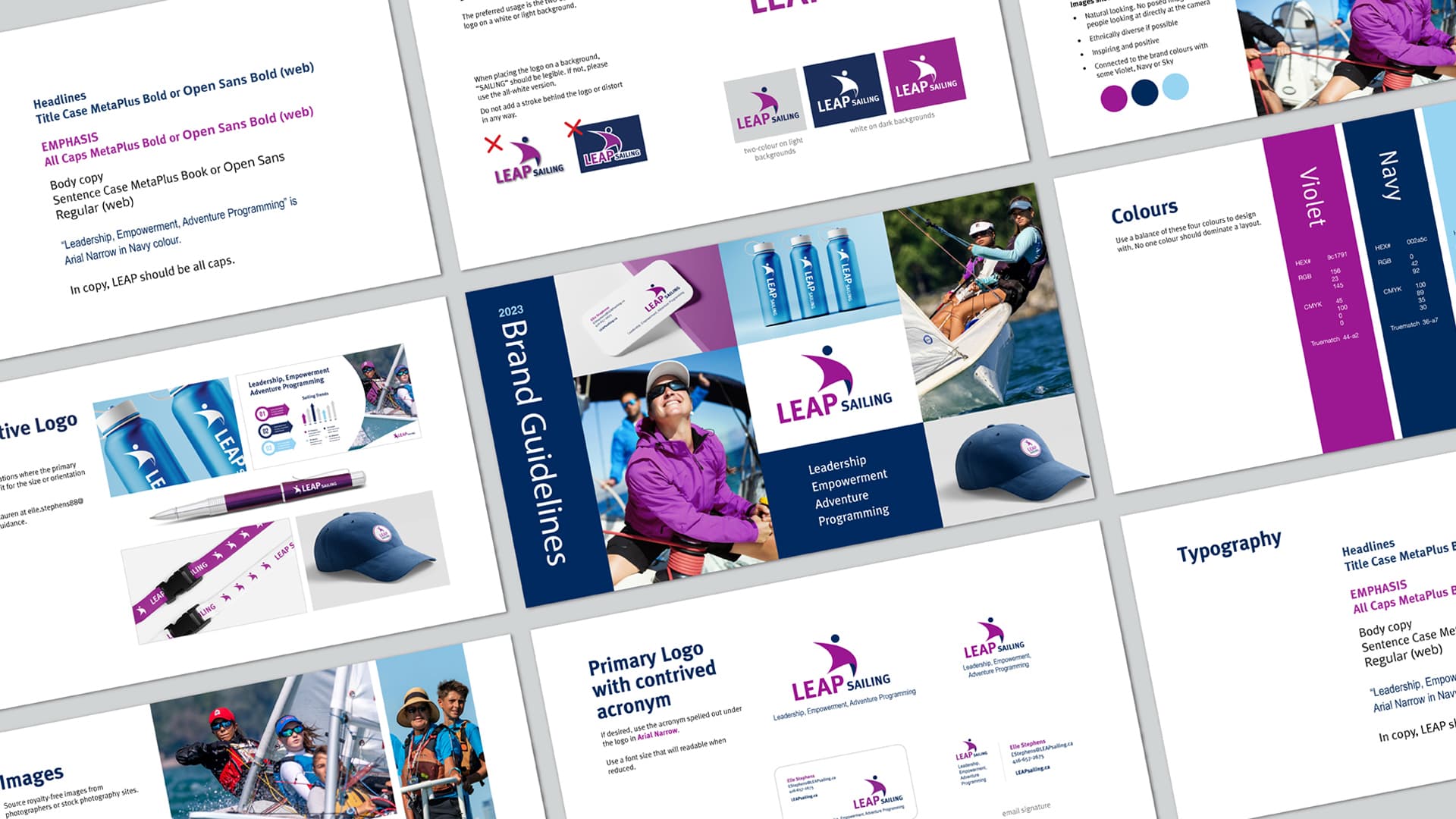 Leap Sailing Brand Guidelines A collection of 9 Leap Sailing Brand Guideline Pages